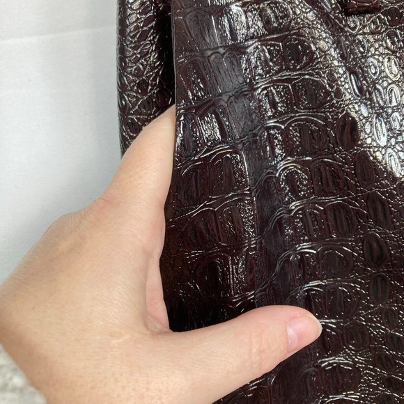 Rachel Comey Skirt Womens Sz 0 Brown Faux Leather Pencil Crocodile Buttons - Picture 5 of 10